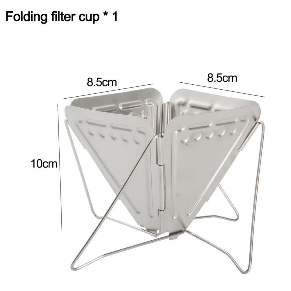 Stainless Steel Outdoor Hand Brewed Coffee Pot Set for Camping Leisure Hand Ground Coffee Tea Making Kit - Image 22
