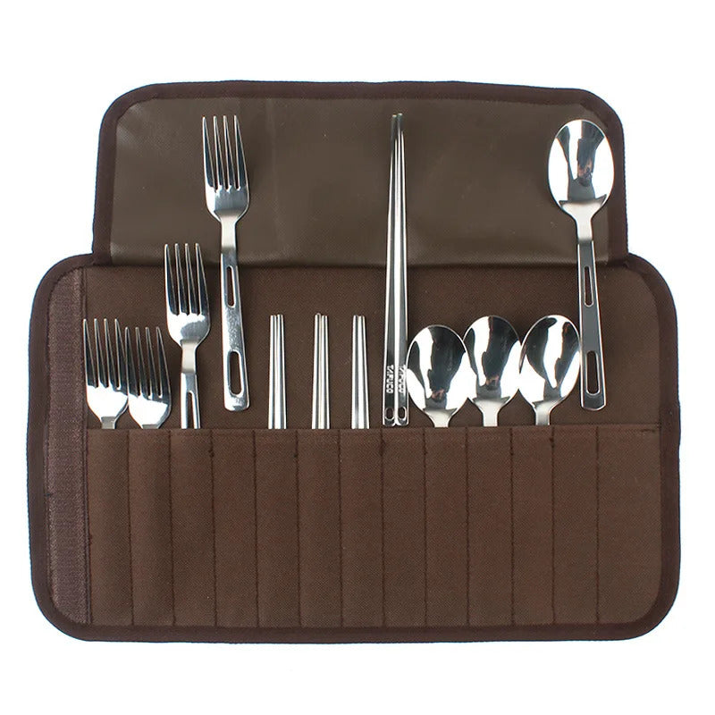 Travel Picnic Spoon Fork Chopsticks  Camping Cutlery Set - Image 2
