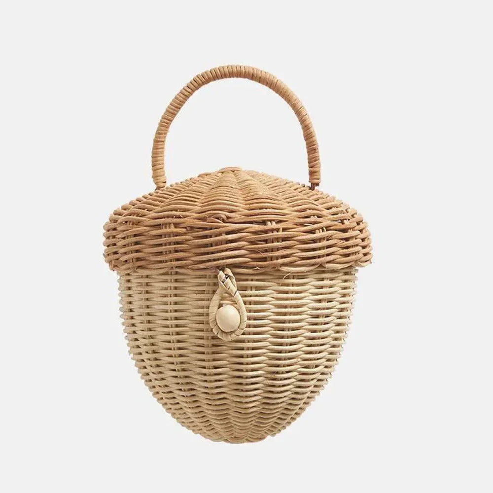 Rattan Woven Mushroom Basket Summer Portable - Image 10
