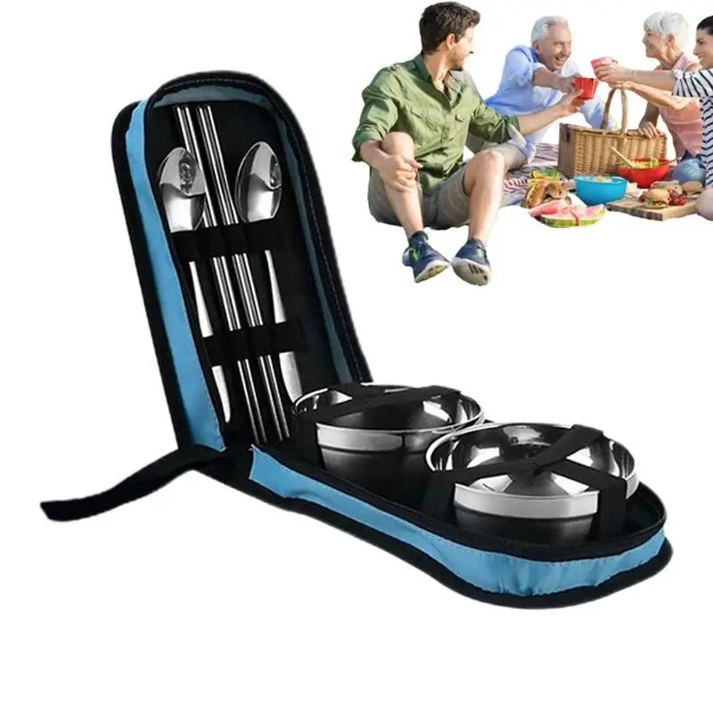Picnic Utensils Set Camping Kitchen Tableware Set - Image 4