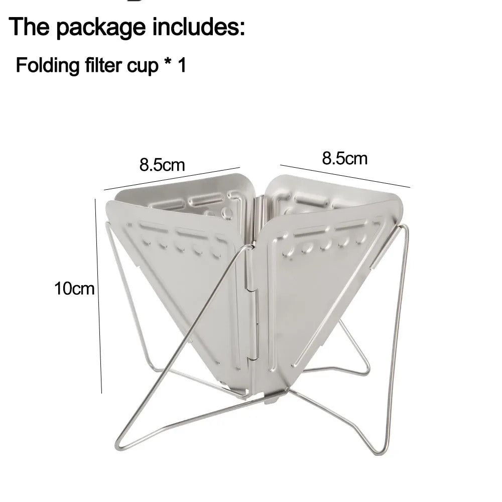 Stainless Steel Outdoor Hand Brewed Coffee Pot Set for Camping Leisure Hand Ground Coffee Tea Making Kit - Image 9