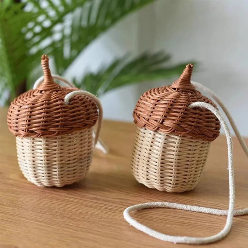 Rattan Woven Mushroom Basket Summer Portable - Image 7