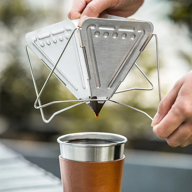 Stainless Steel Outdoor Hand Brewed Coffee Pot Set for Camping Leisure Hand Ground Coffee Tea Making Kit - Image 5