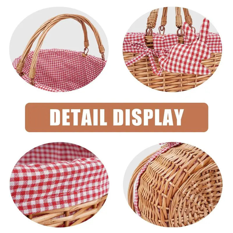 Wicker Picnic Basket with Double Folding Handles - Image 4