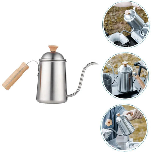 Stainless Steel Outdoor Hand Brewed Coffee Pot Set for Camping Leisure Hand Ground Coffee Tea Making Kit - Image 1