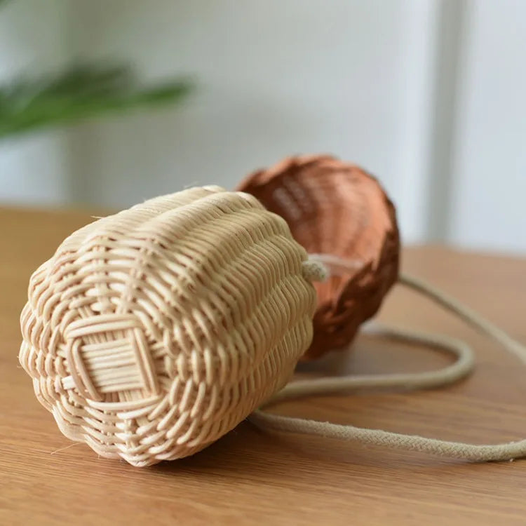 Rattan Woven Mushroom Basket Summer Portable - Image 16
