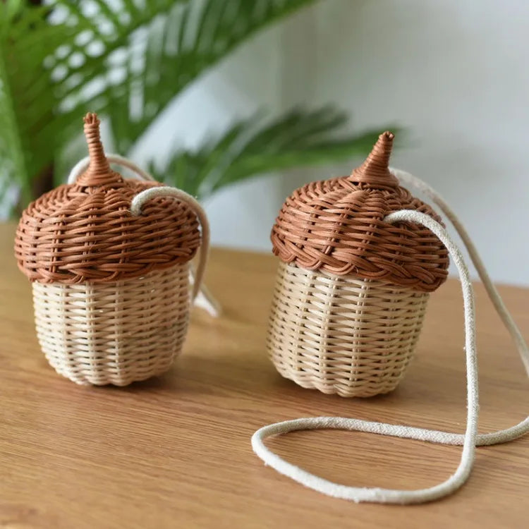 Rattan Woven Mushroom Basket Summer Portable - Image 17