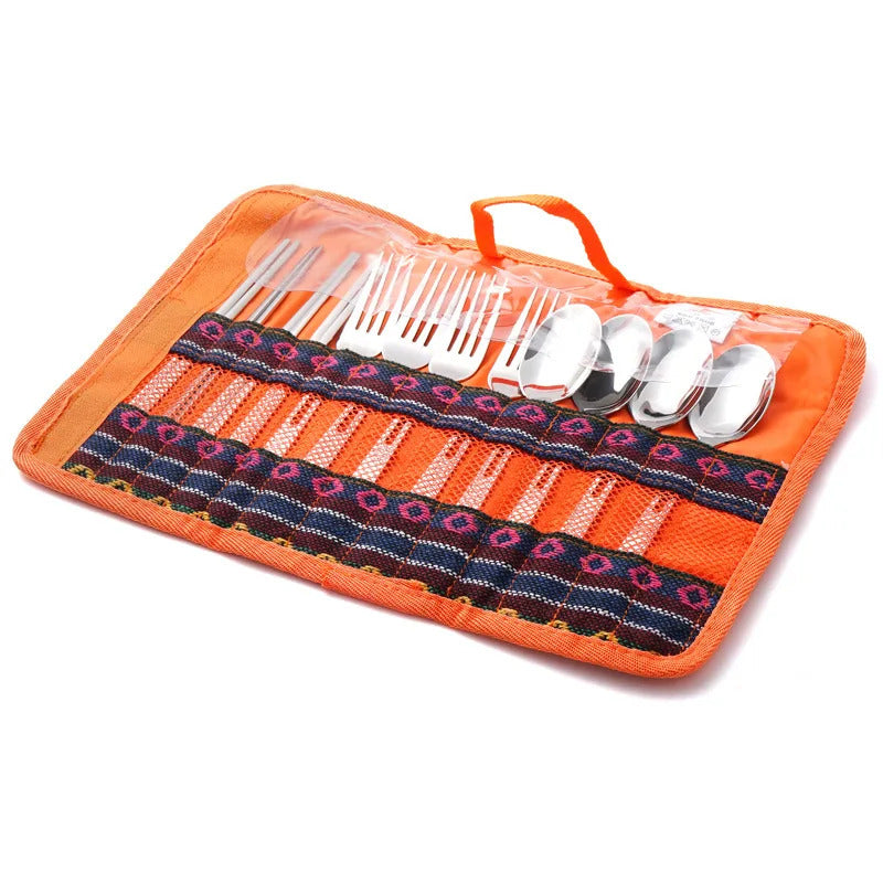 Travel Picnic Spoon Fork Chopsticks  Camping Cutlery Set - Image 4