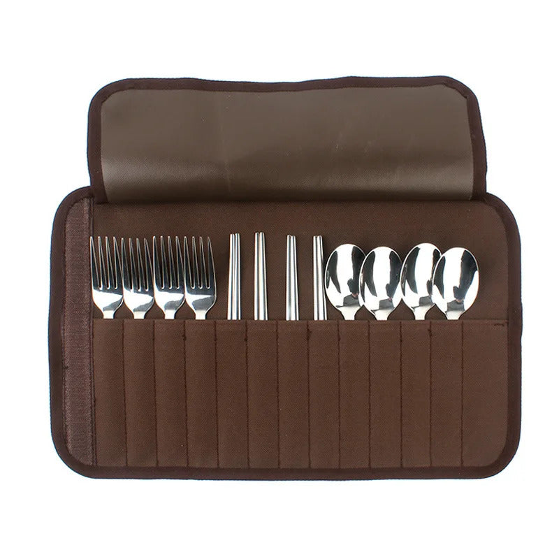Travel Picnic Spoon Fork Chopsticks  Camping Cutlery Set - Image 3