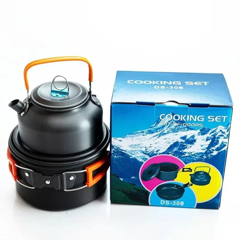 Camping Cookware Set Aluminum Nonstick Portable Outdoor Tablewar - Image 6