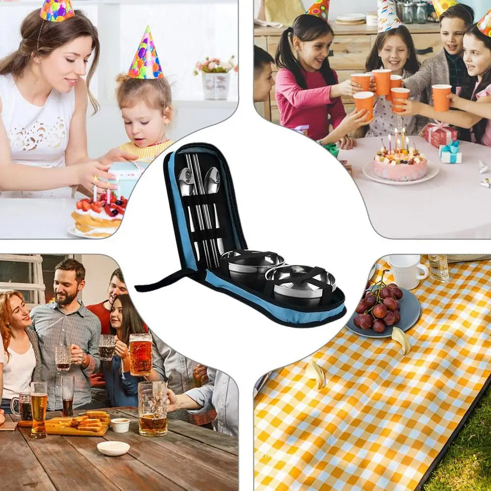 Picnic Utensils Set Camping Kitchen Tableware Set - Image 2