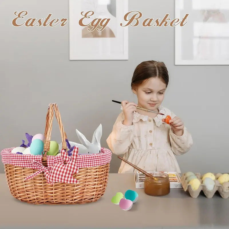 Wicker Picnic Basket with Double Folding Handles - Image 2