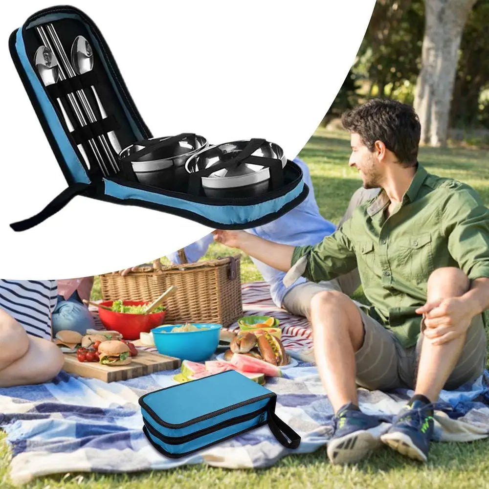 Picnic Utensils Set Camping Kitchen Tableware Set - Image 12