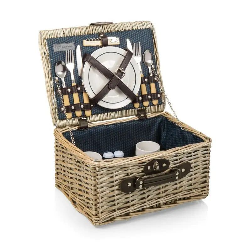 Picnic Basket Classic Deluxe English Handwoven Wicker Basket - Image 1