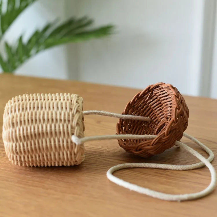 Rattan Woven Mushroom Basket Summer Portable - Image 15