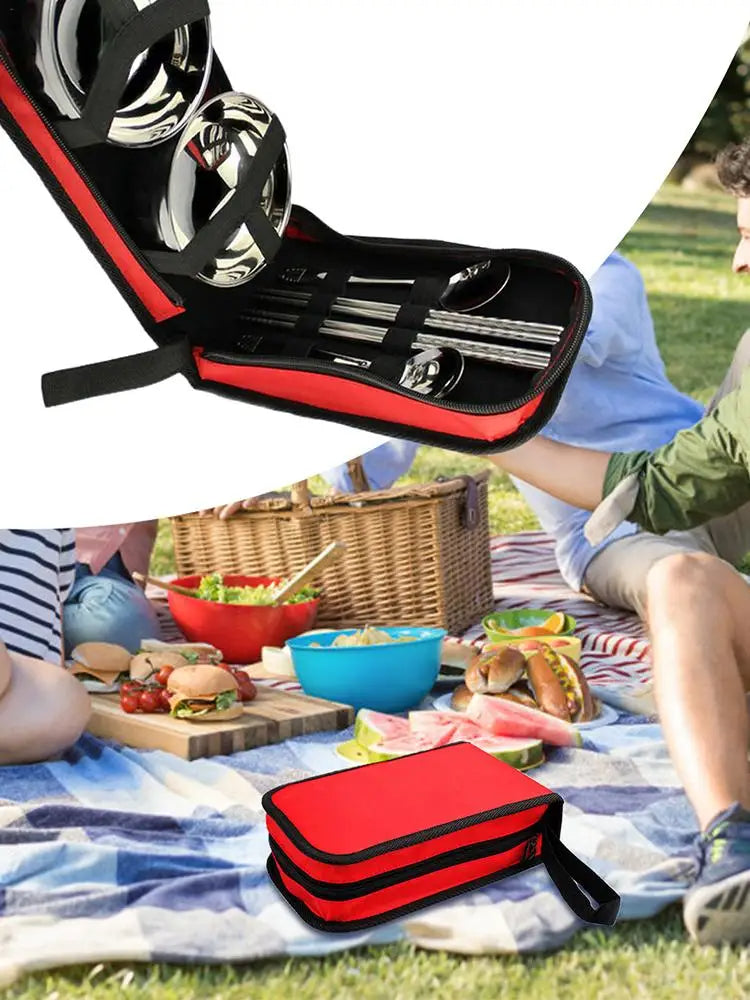 Picnic Utensils Set Camping Kitchen Tableware Set - Image 11