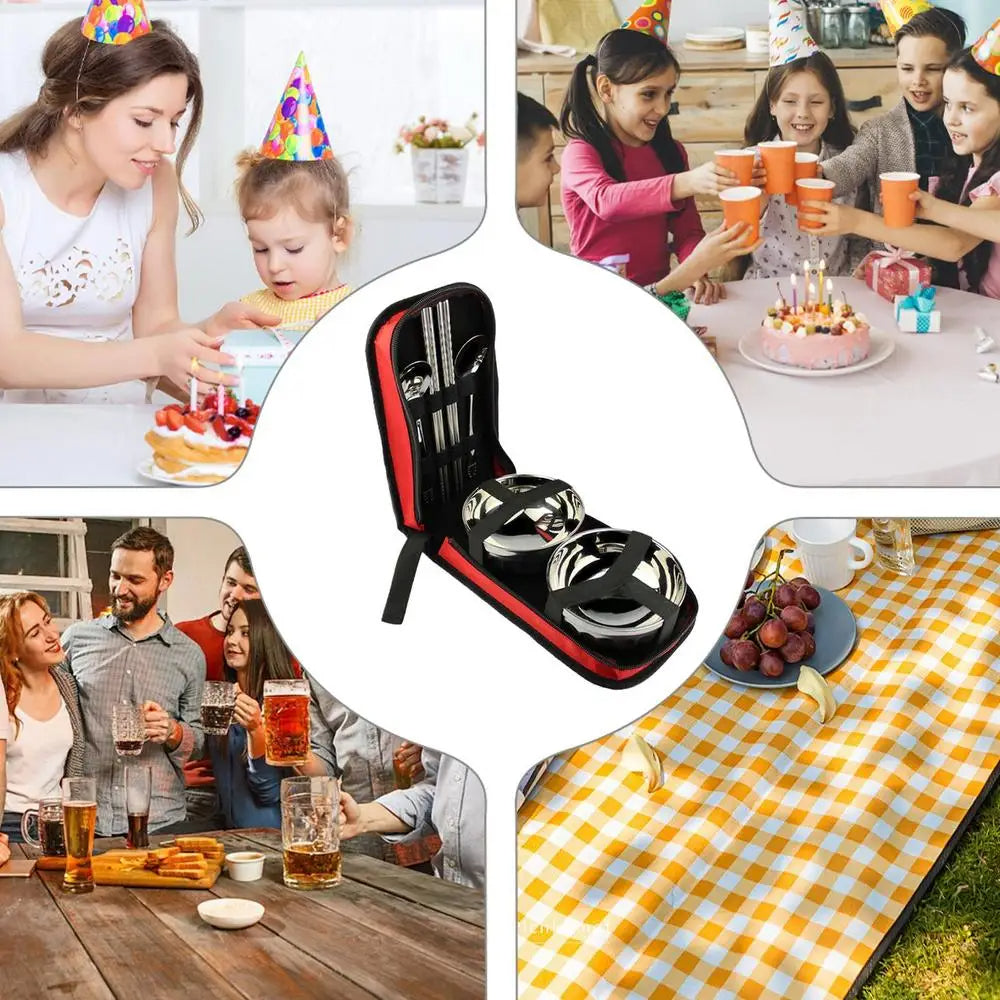 Picnic Utensils Set Camping Kitchen Tableware Set - Image 3