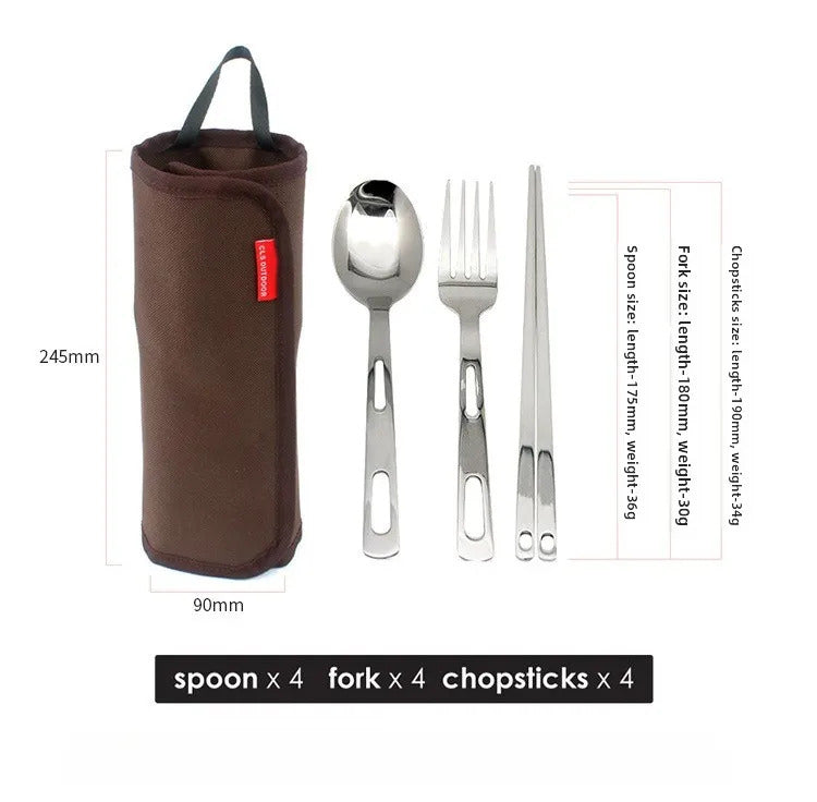 Travel Picnic Spoon Fork Chopsticks  Camping Cutlery Set - Image 6
