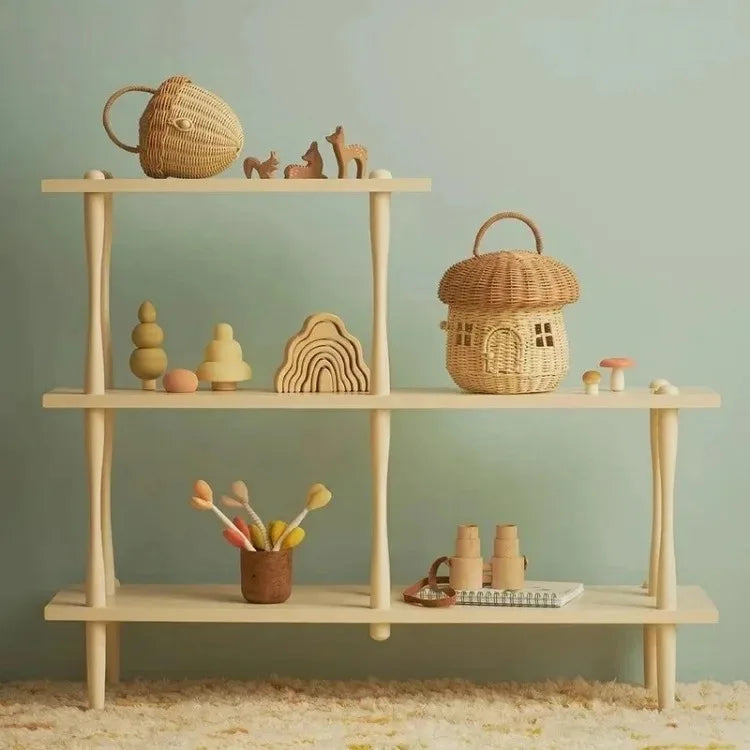Rattan Woven Mushroom Basket Summer Portable - Image 4