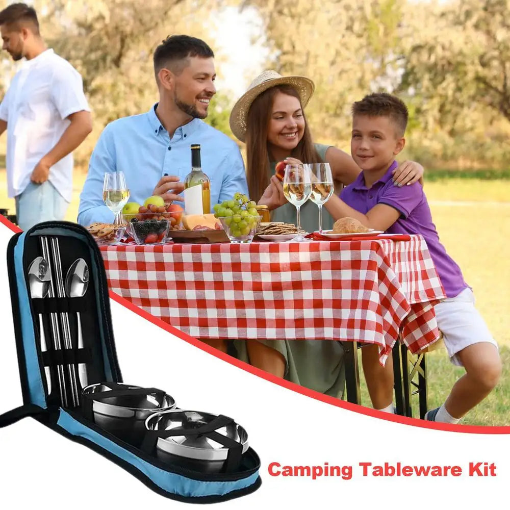 Picnic Utensils Set Camping Kitchen Tableware Set - Image 13