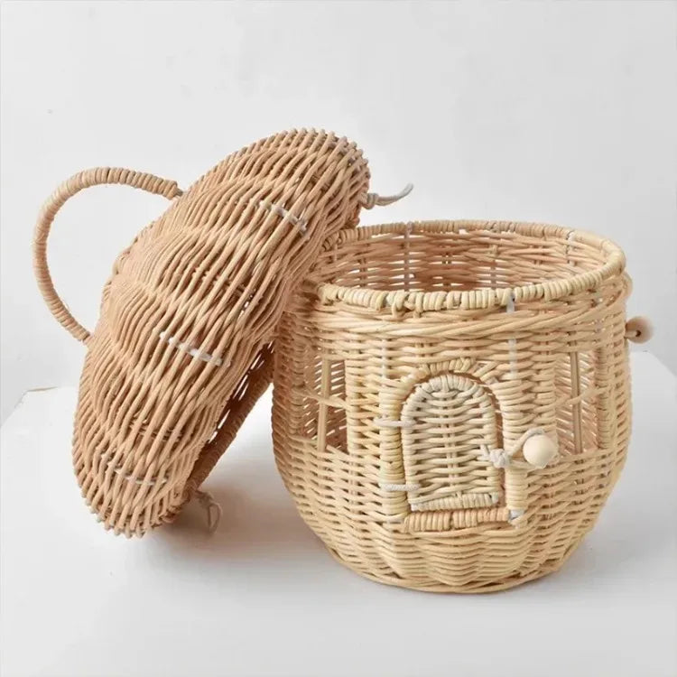 Rattan Woven Mushroom Basket Summer Portable - Image 26