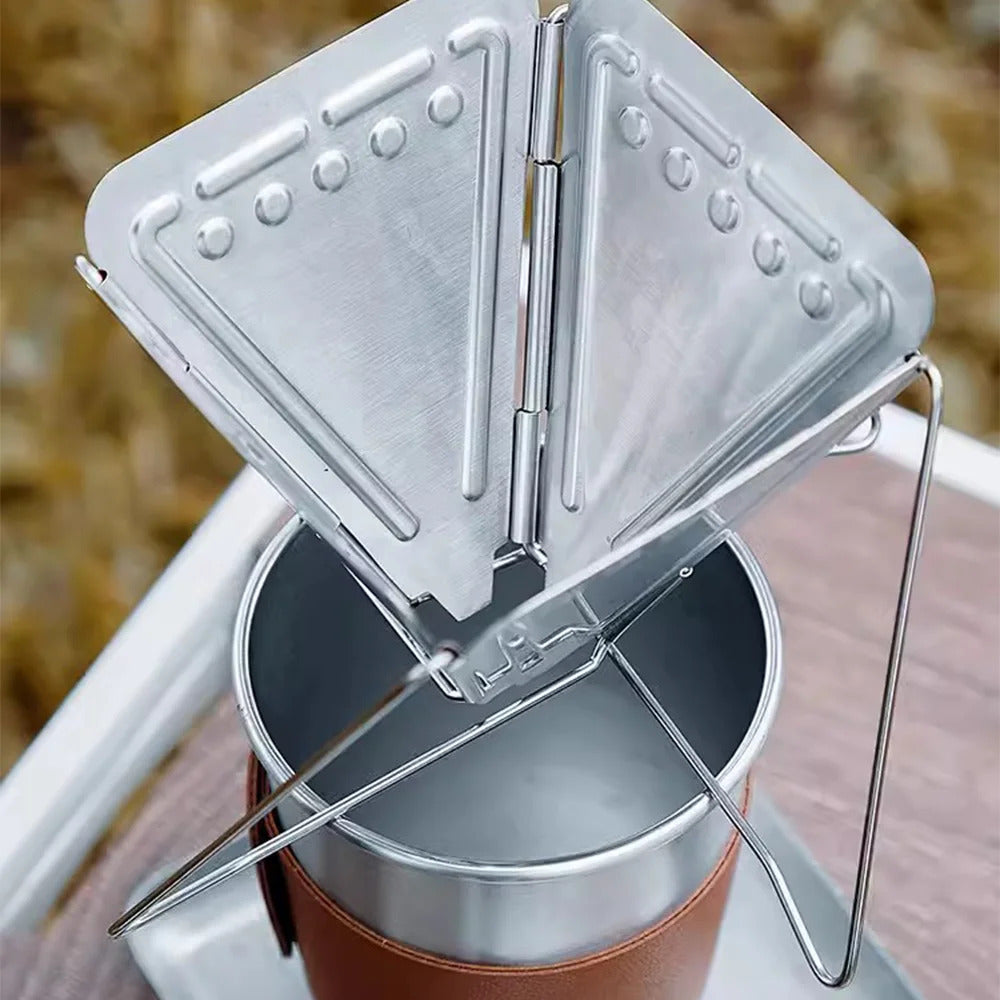 Stainless Steel Outdoor Hand Brewed Coffee Pot Set for Camping Leisure Hand Ground Coffee Tea Making Kit - Image 14