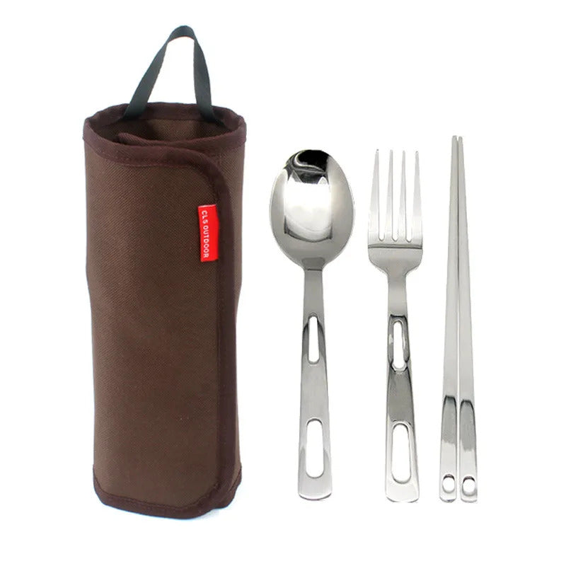 Travel Picnic Spoon Fork Chopsticks  Camping Cutlery Set - Image 5